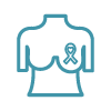 Icon illustrating breast imaging for women's health screening