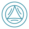 Circular teal logo with abstract triangular design, SHB Medical Imaging emblem