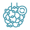 Teal icon of interconnected nodes representing radiology imaging technology