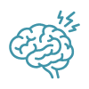 Line drawing icon of a brain representing neuroradiology imaging