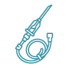 Line icon of a medical catheter or IV tubing device