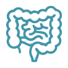 Simple line icon of the intestines representing gastrointestinal radiology imaging