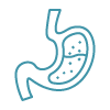 Line icon of stomach illustrating gastrointestinal radiology imaging