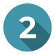 Number 2 icon in white text on teal circle