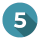 Number five icon in white text on a teal circle